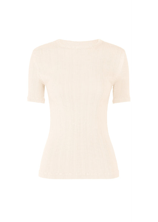 A product shot of the ISSEY MIYAKE RILL shirt in off-white.