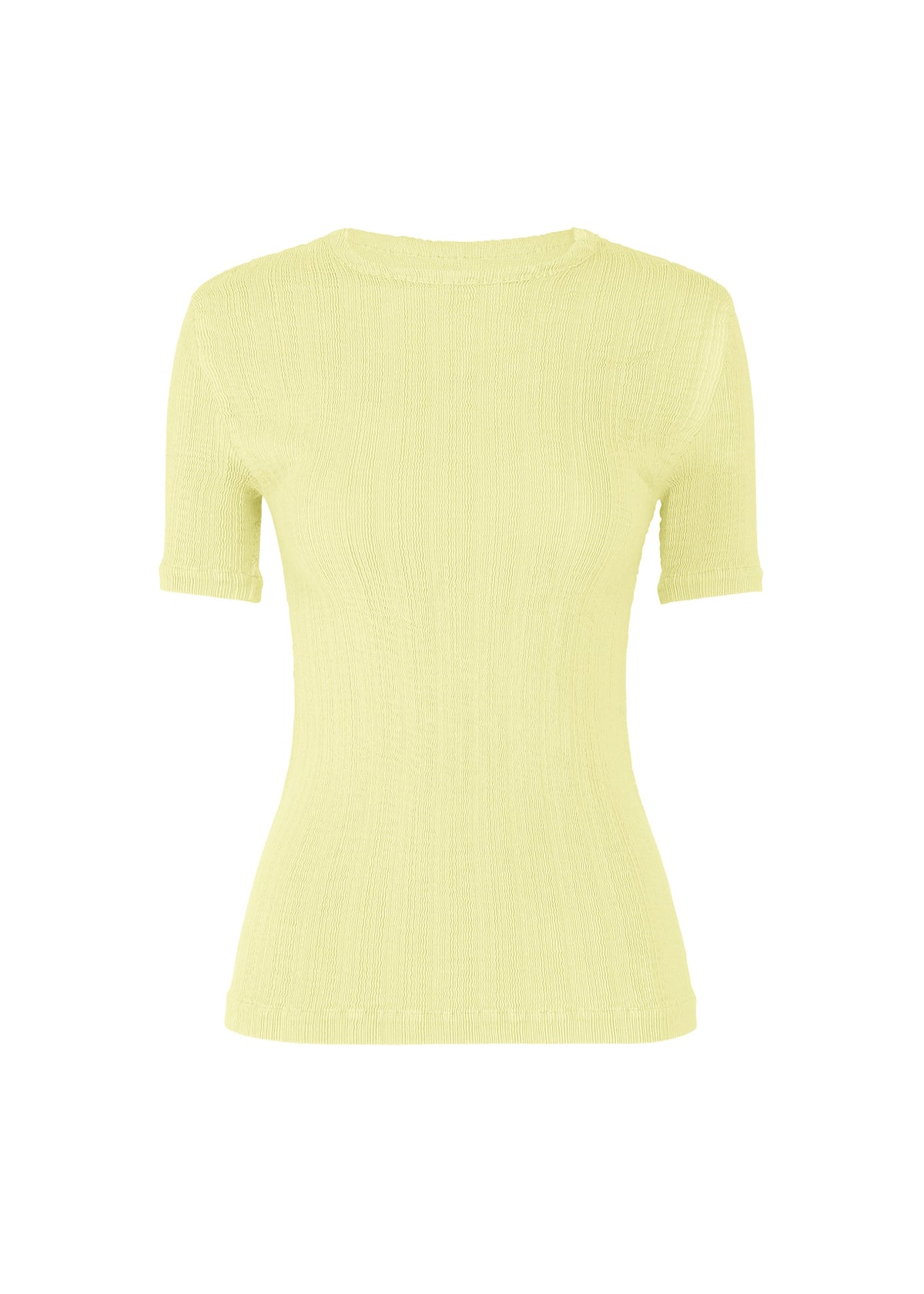 A product shot of the ISSEY MIYAKE RILL shirt in dull cream.