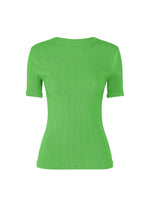 A product shot of the ISSEY MIYAKE RILL shirt in green.