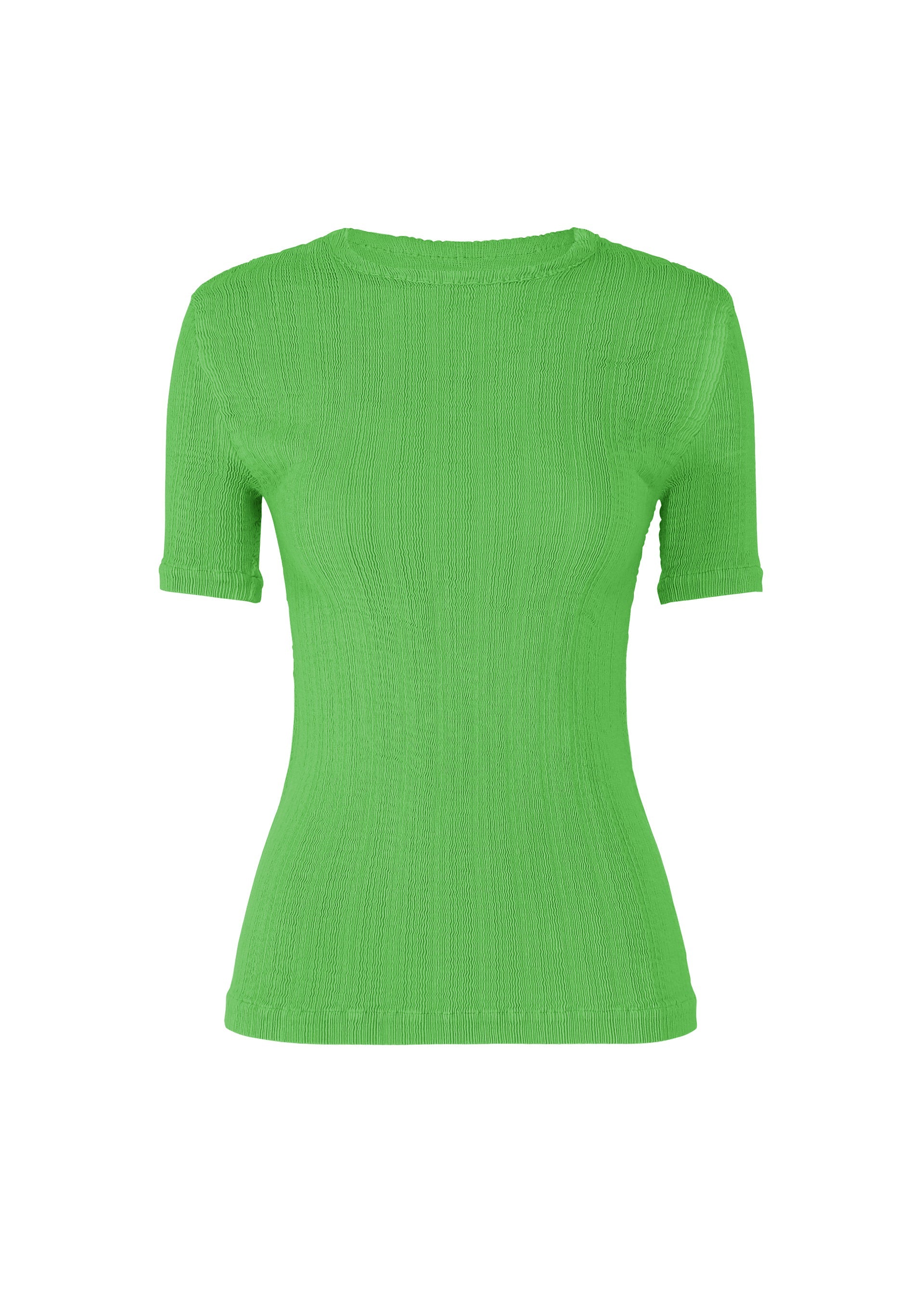 A product shot of the ISSEY MIYAKE RILL shirt in green.