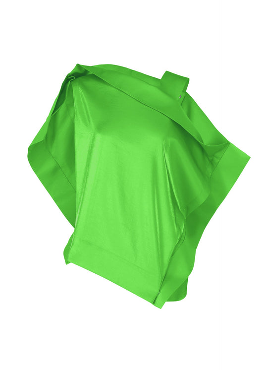 A product shot of the ISSEY MIYAKE MERCURY shirt in green.
