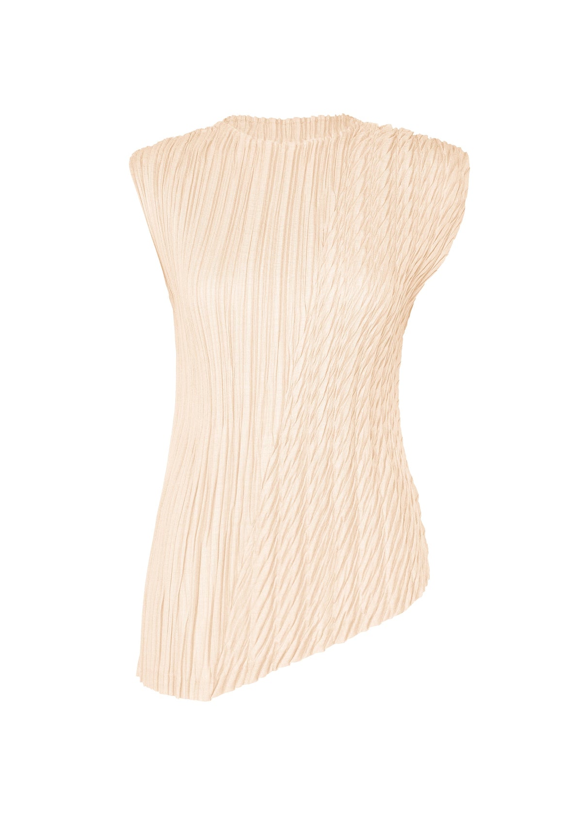 A product shot of the ISSEY MIYAKE UNFURLING PLEATS shirt in off-white.