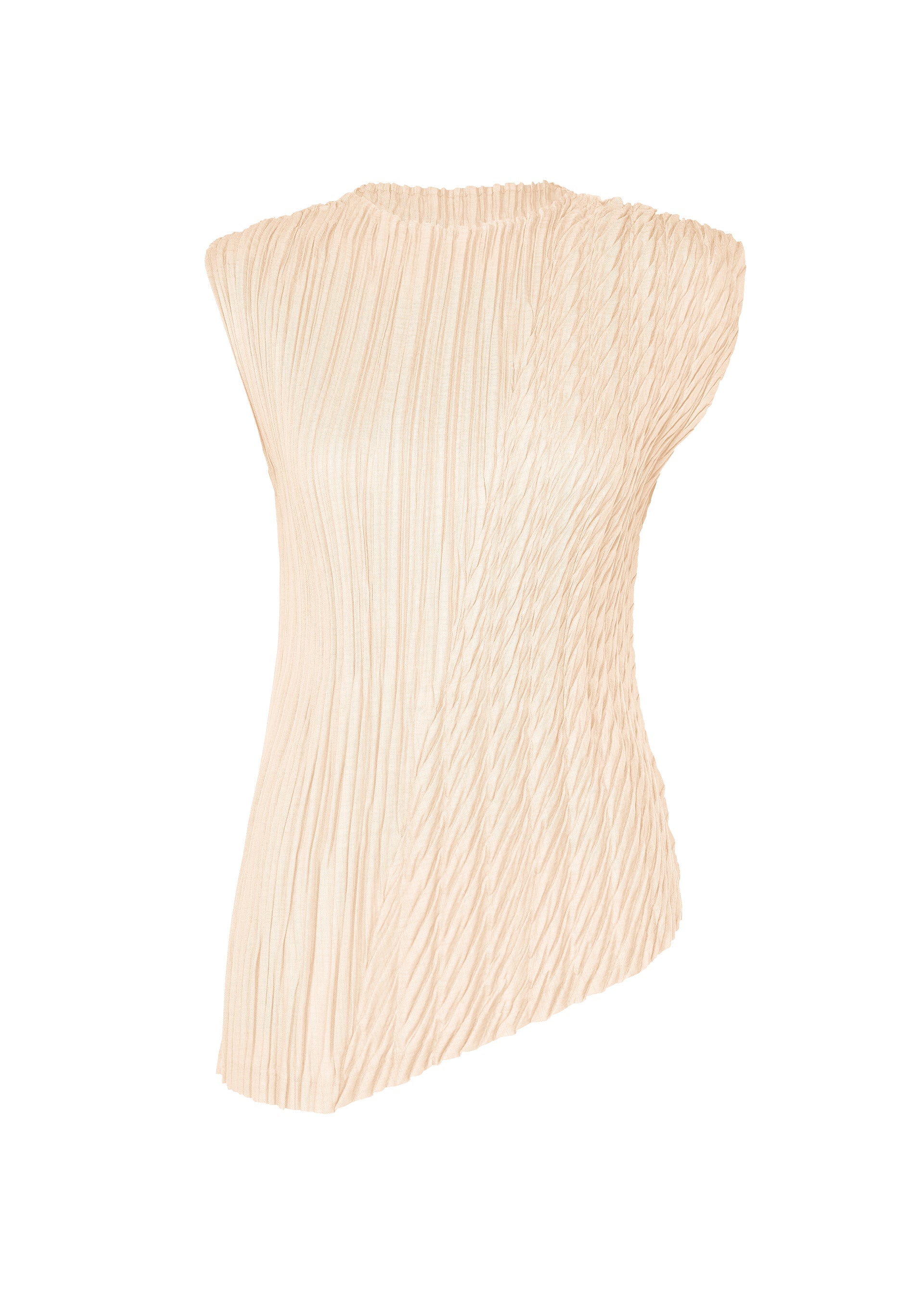 A product shot of the ISSEY MIYAKE UNFURLING PLEATS shirt in off-white.