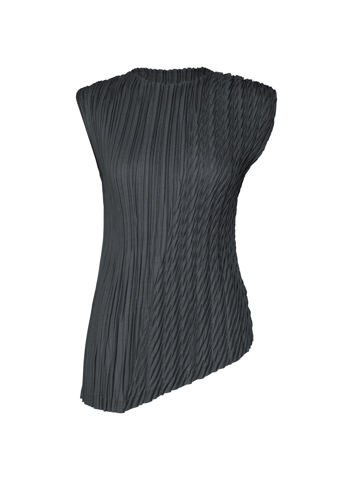 A product shot of the ISSEY MIYAKE UNFURLING PLEATS shirt in dark navy.