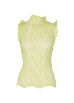 A product shot of the ISSEY MIYAKE ZIGZAG PLEATS top in dull cream.