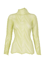 A product shot of the ISSEY MIYAKE ZIGZAG PLEATS top in dull cream.