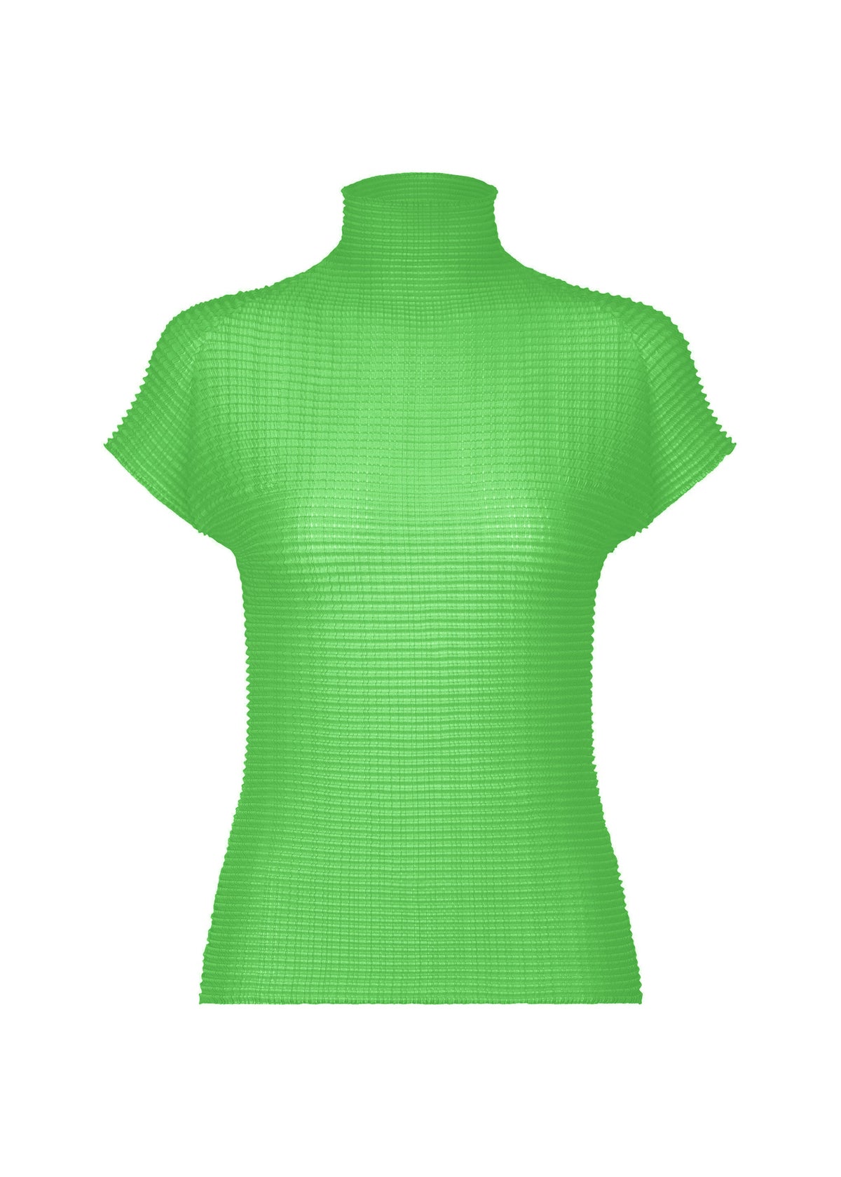 A product shot of the ISSEY MIYAKE WOOLY PLEATS-68 shirt in green.