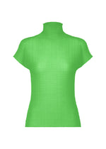 A product shot of the ISSEY MIYAKE WOOLY PLEATS-68 shirt in green.