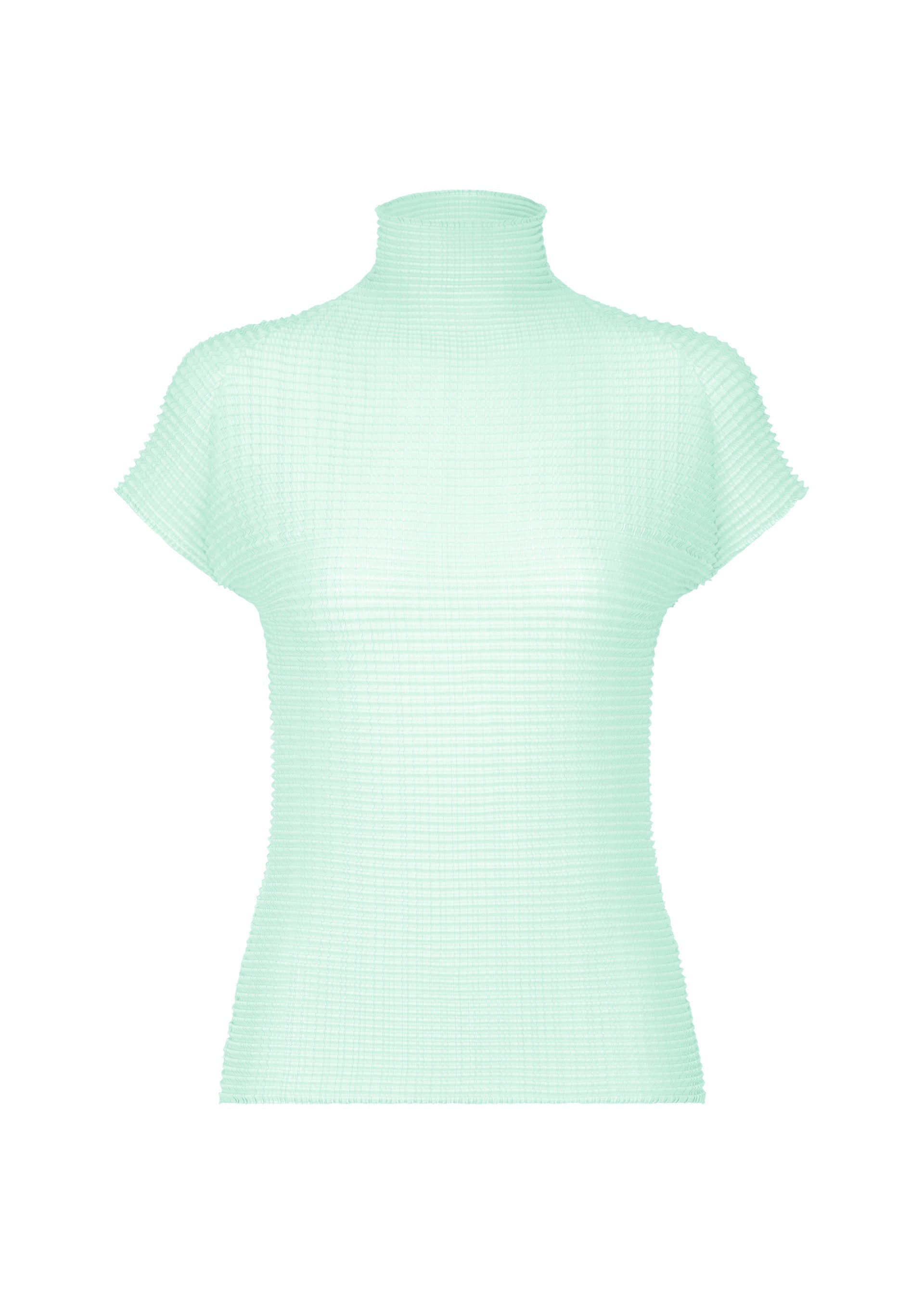 A product shot of the ISSEY MIYAKE WOOLY PLEATS-68 shirt in light blue.