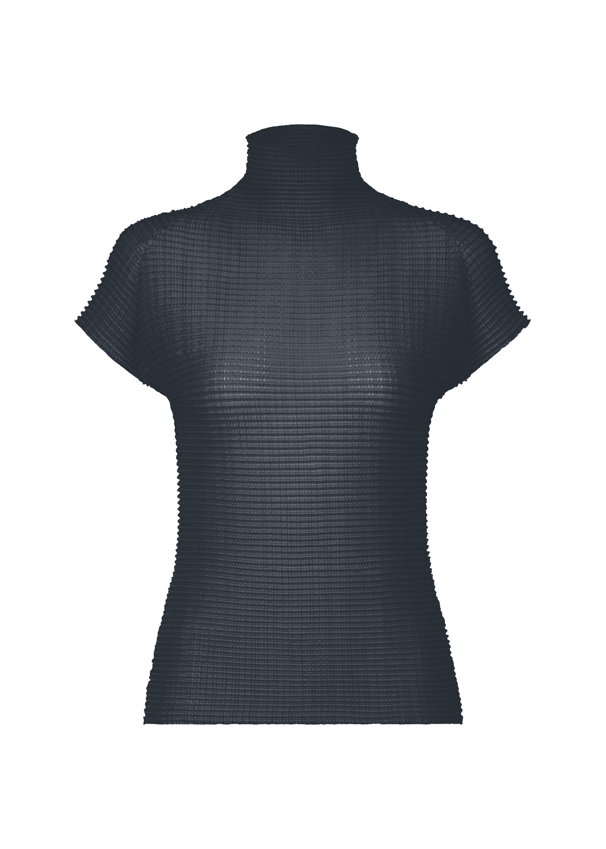 A product shot of the ISSEY MIYAKE WOOLY PLEATS-68 shirt in dark navy.