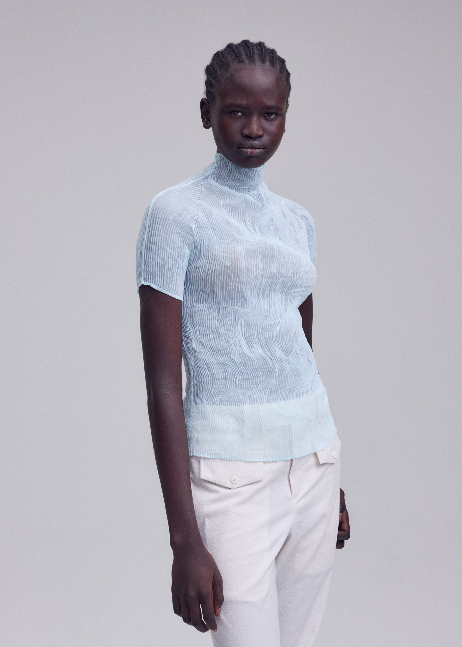 CHIFFON TWIST 1 Top Dull Cream
