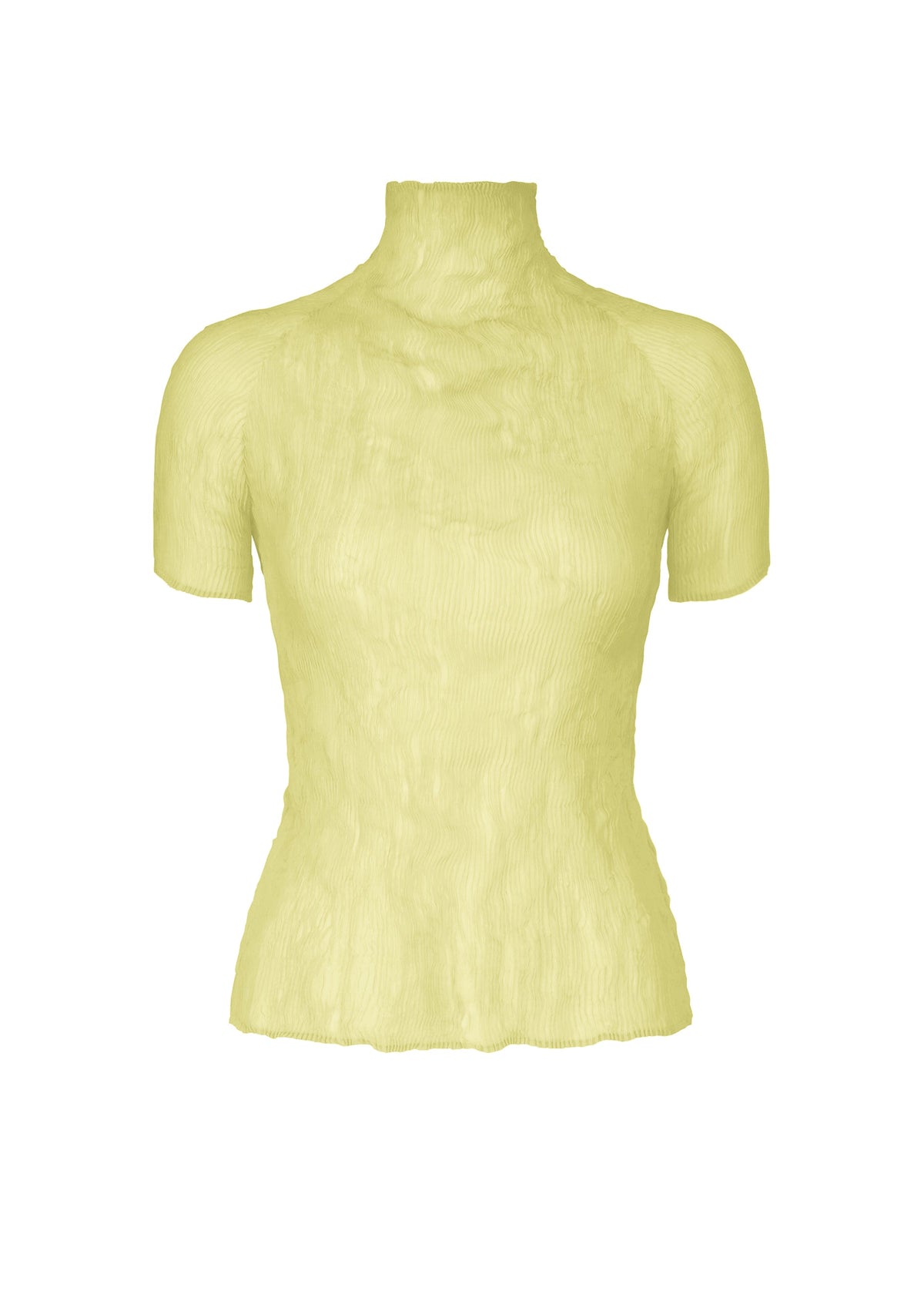 A product shot of the ISSEY MIYAKE CHIFFON TWIST 1 shirt in dull cream.
