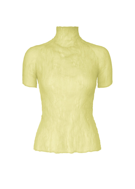 A product shot of the ISSEY MIYAKE CHIFFON TWIST 1 shirt in dull cream.