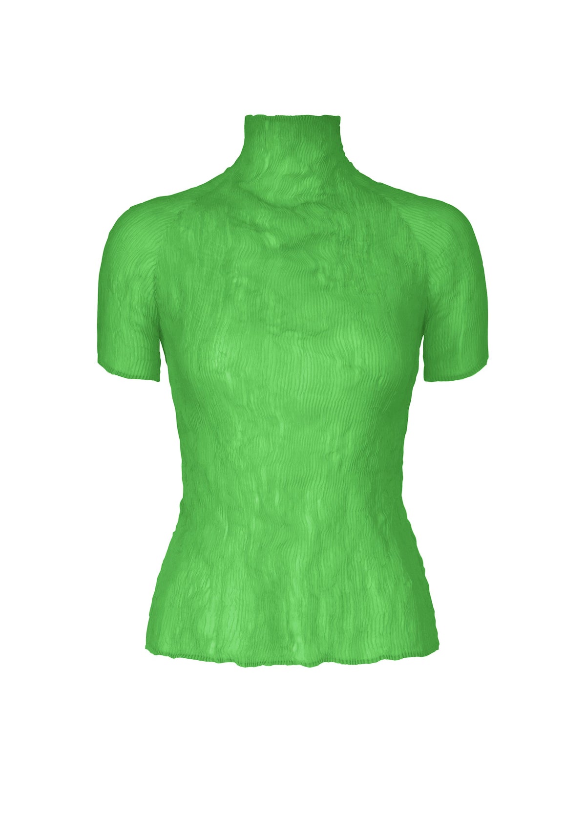 A product shot of the ISSEY MIYAKE CHIFFON TWIST 1 shirt in green.