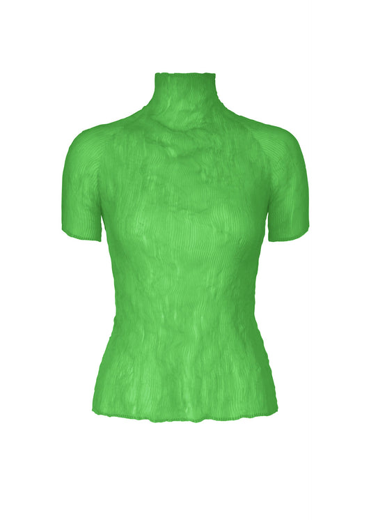 A product shot of the ISSEY MIYAKE CHIFFON TWIST 1 shirt in green.