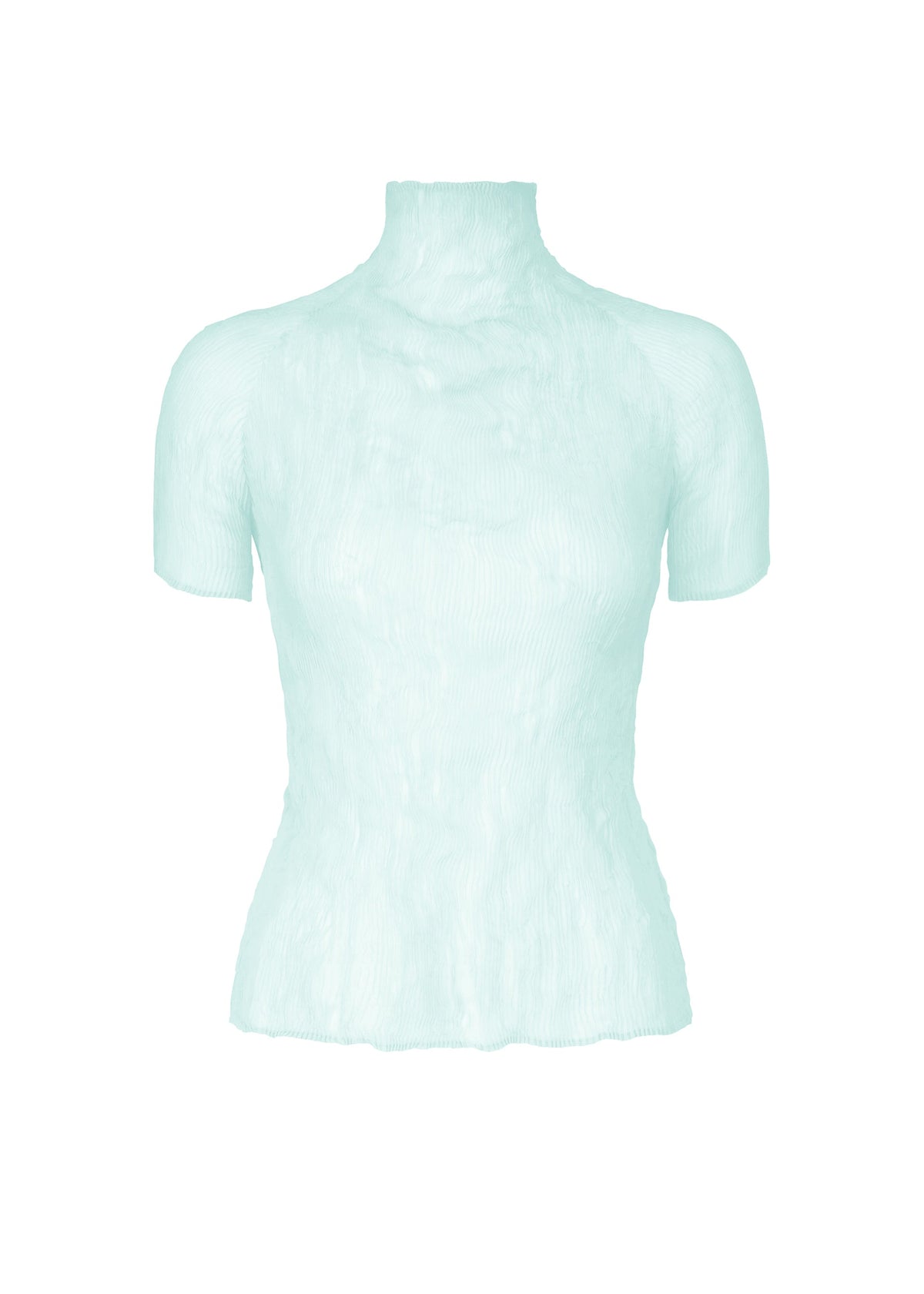 A product shot of the ISSEY MIYAKE CHIFFON TWIST 1 shirt in light blue.