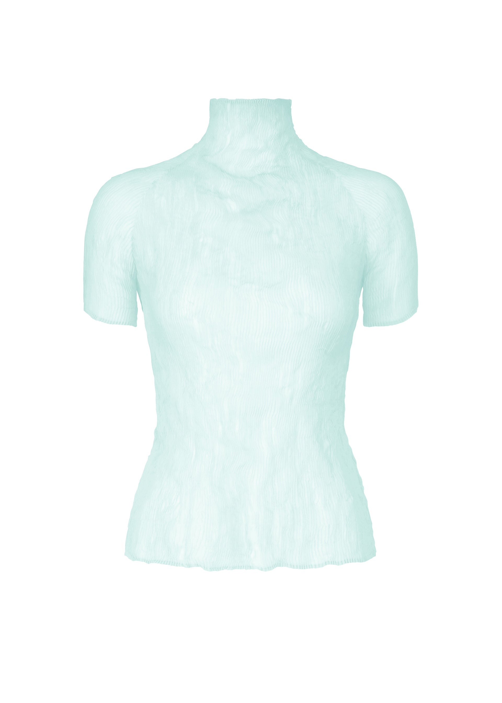 A product shot of the ISSEY MIYAKE CHIFFON TWIST 1 shirt in light blue.