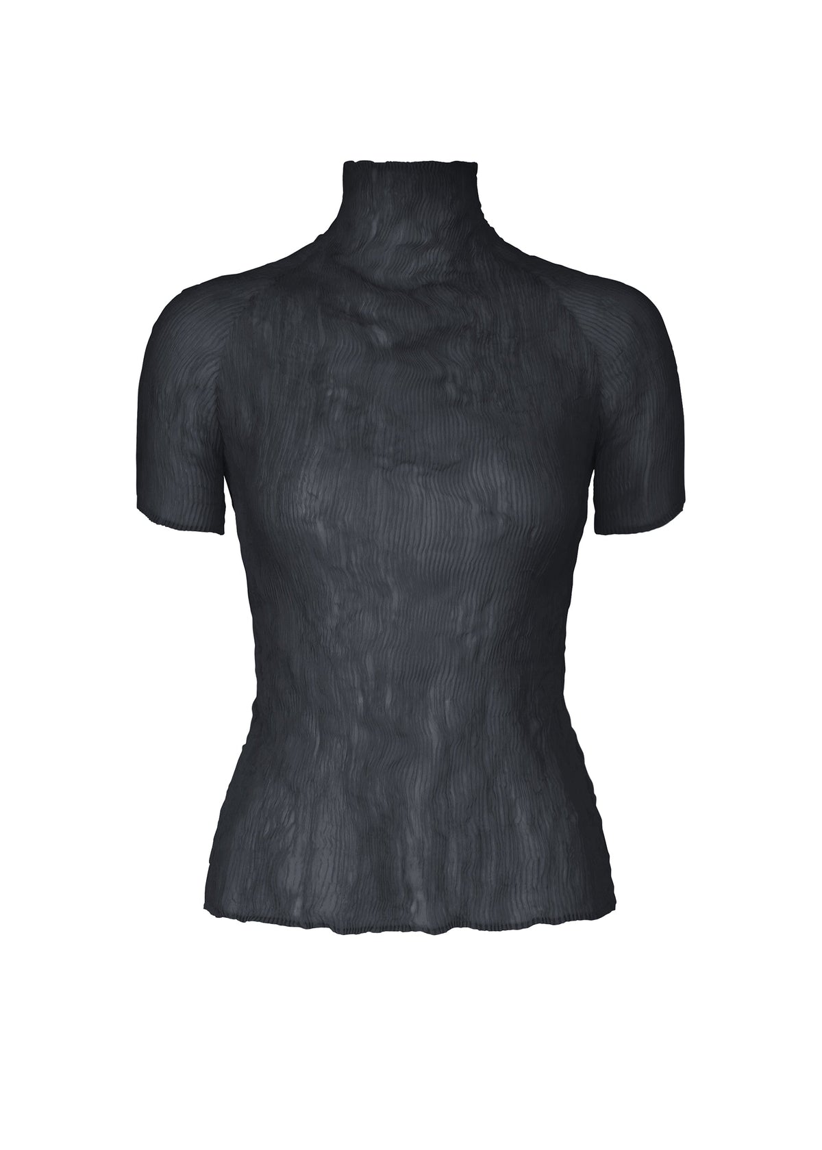 A product shot of the ISSEY MIYAKE CHIFFON TWIST 1 shirt in dark navy.