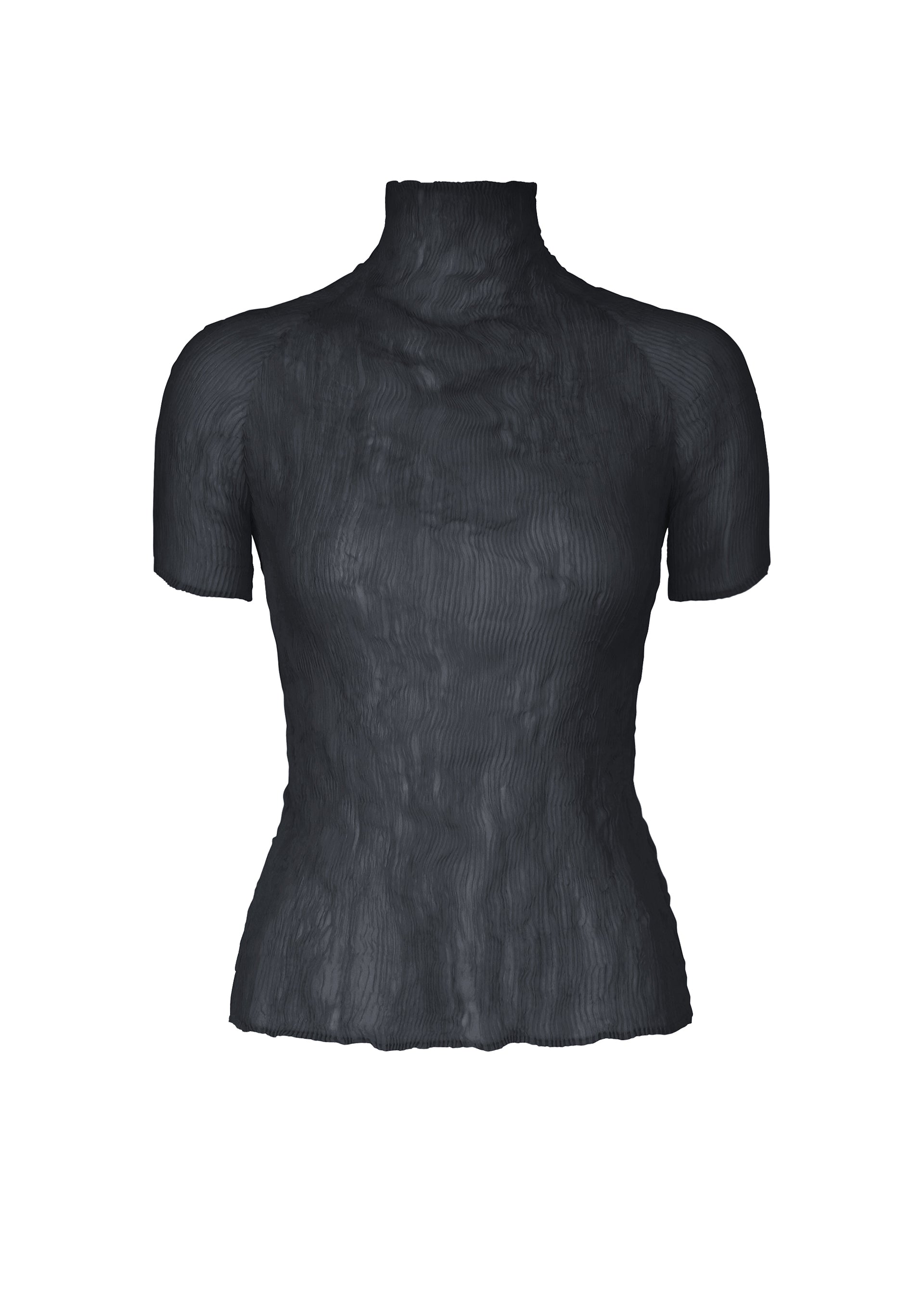A product shot of the ISSEY MIYAKE CHIFFON TWIST 1 shirt in dark navy.