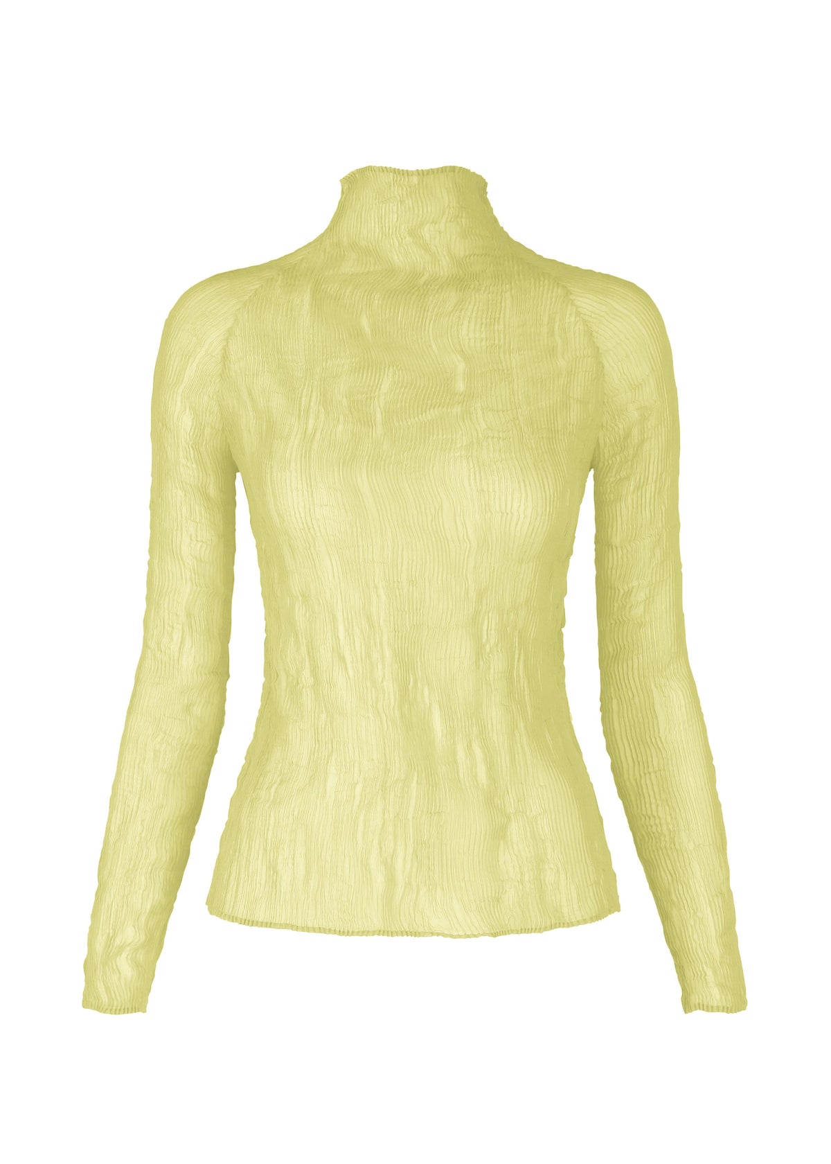 A product shot of the ISSEY MIYAKE CHIFFON TWIST 1 shirt in dull cream.