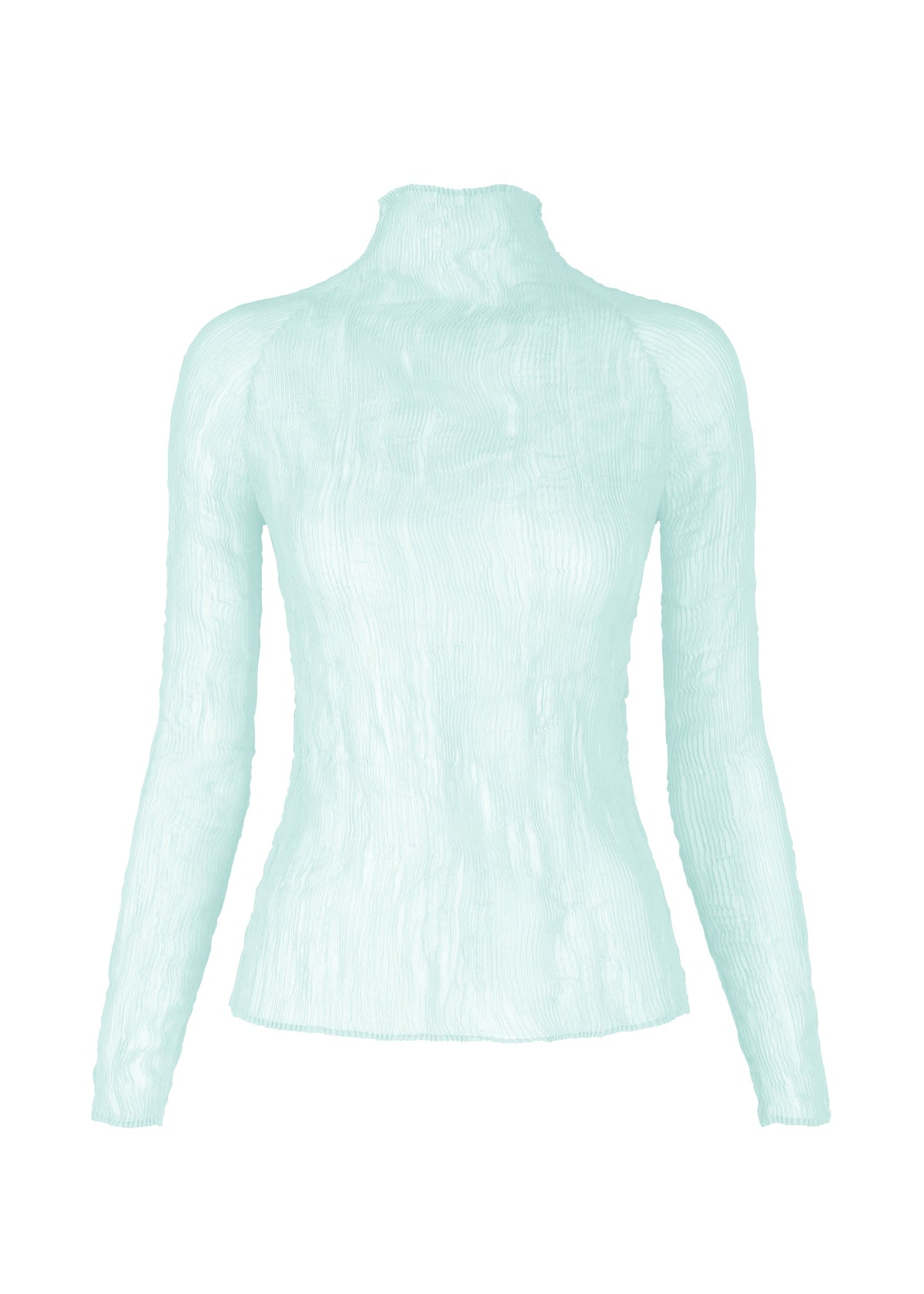 A product shot of the ISSEY MIYAKE CHIFFON TWIST 1 shirt in light blue.