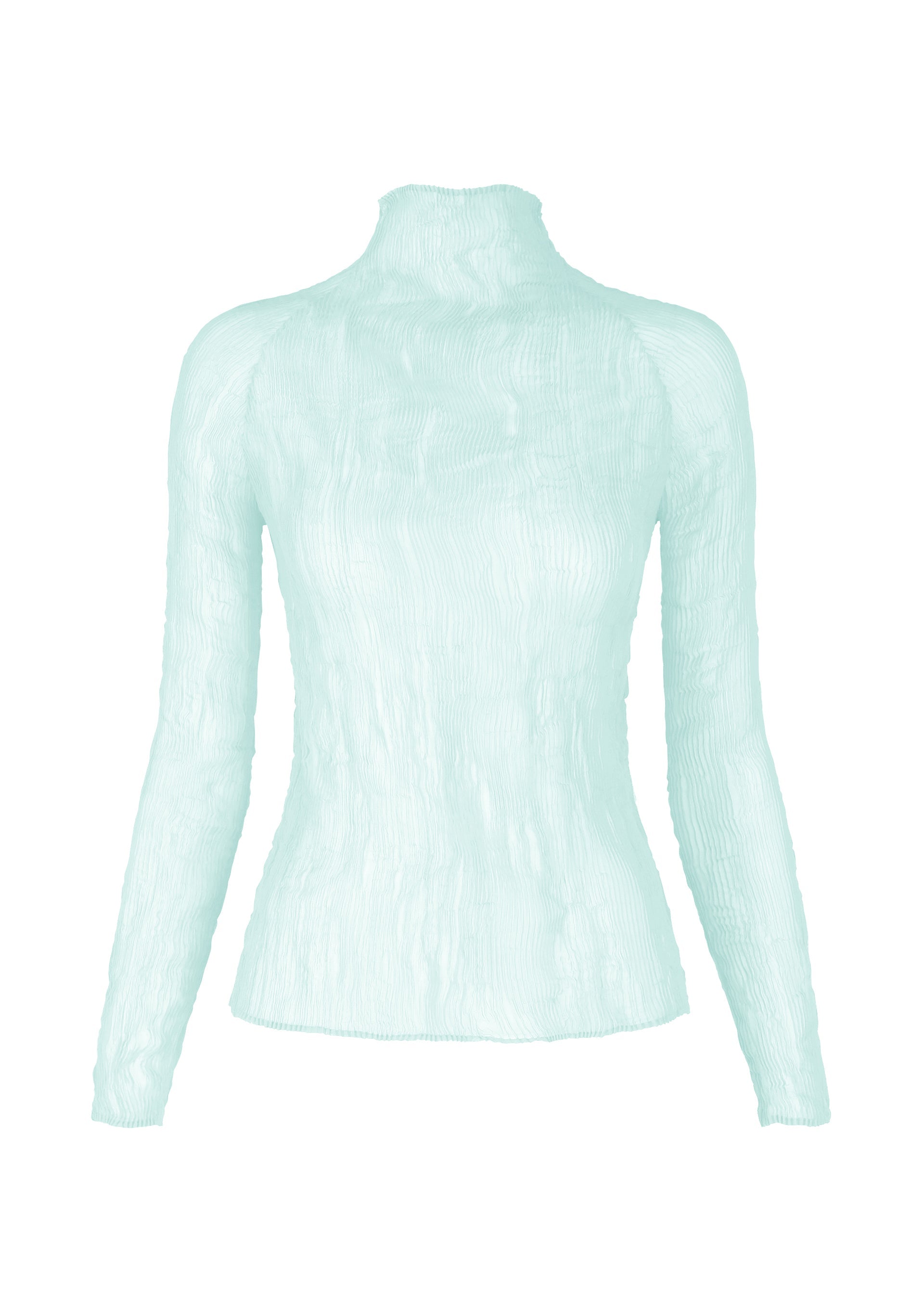 A product shot of the ISSEY MIYAKE CHIFFON TWIST 1 shirt in light blue.