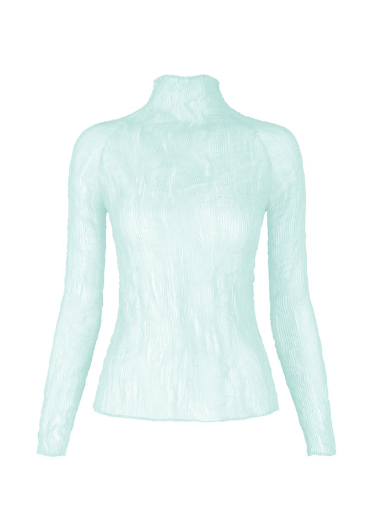 A product shot of the ISSEY MIYAKE CHIFFON TWIST 1 shirt in light blue.