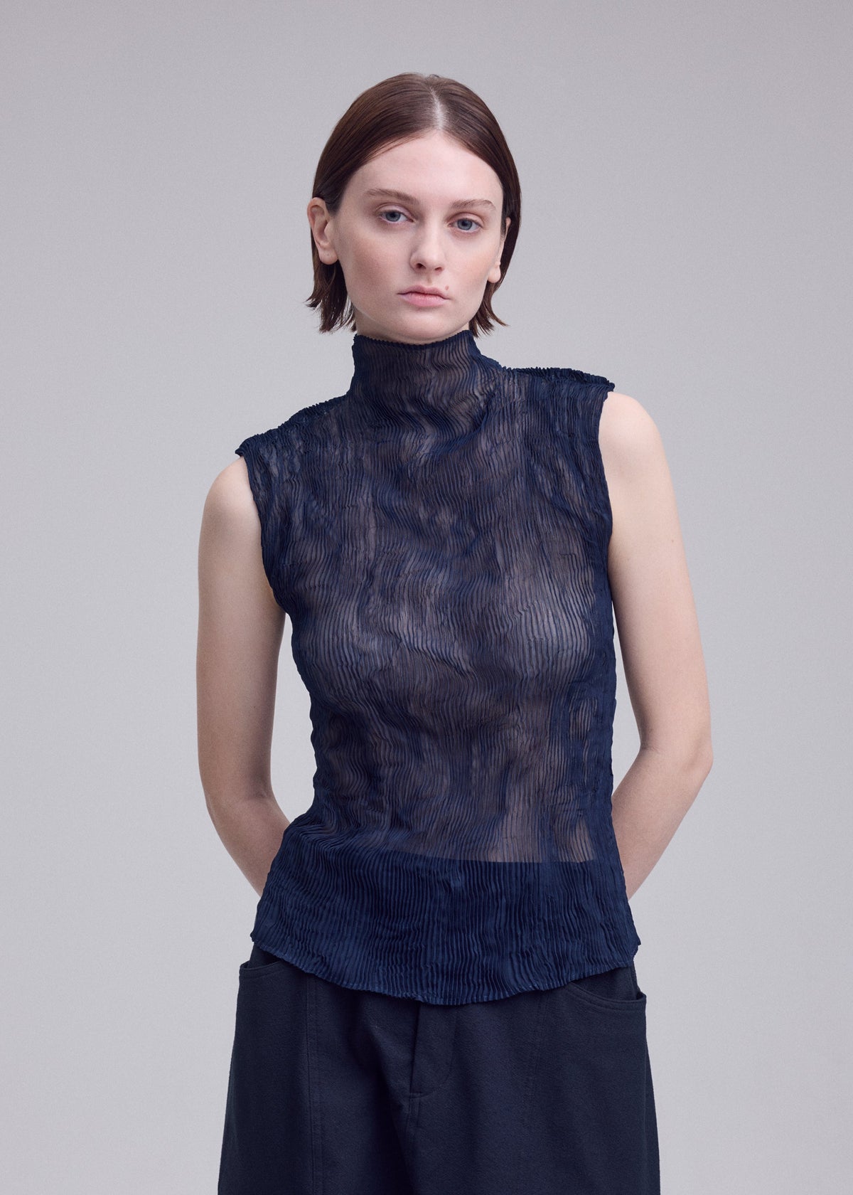 CHIFFON TWIST 1 Top Light Blue