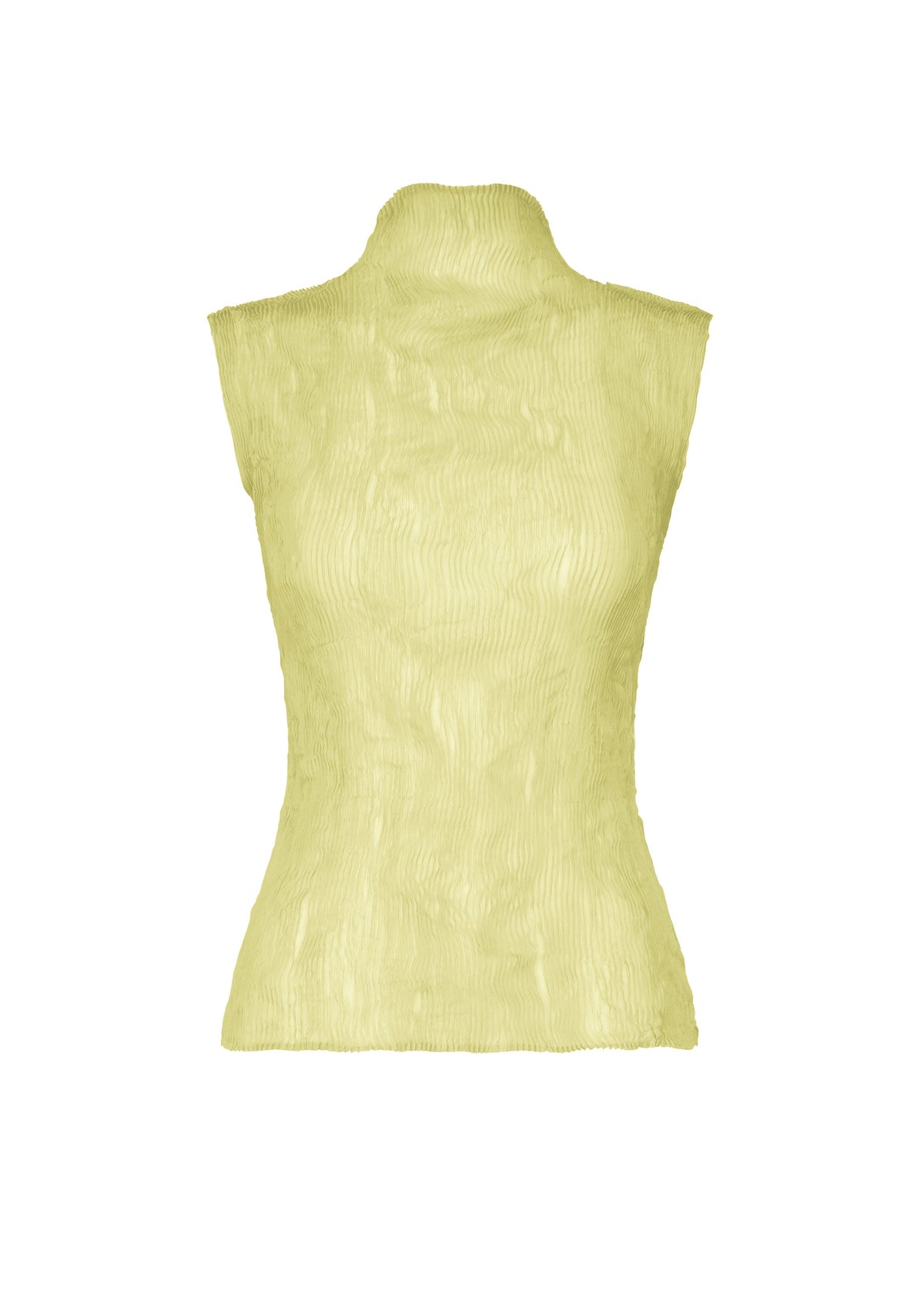 A product shot of the ISSEY MIYAKE CHIFFON TWIST 1 shirt in dull cream.