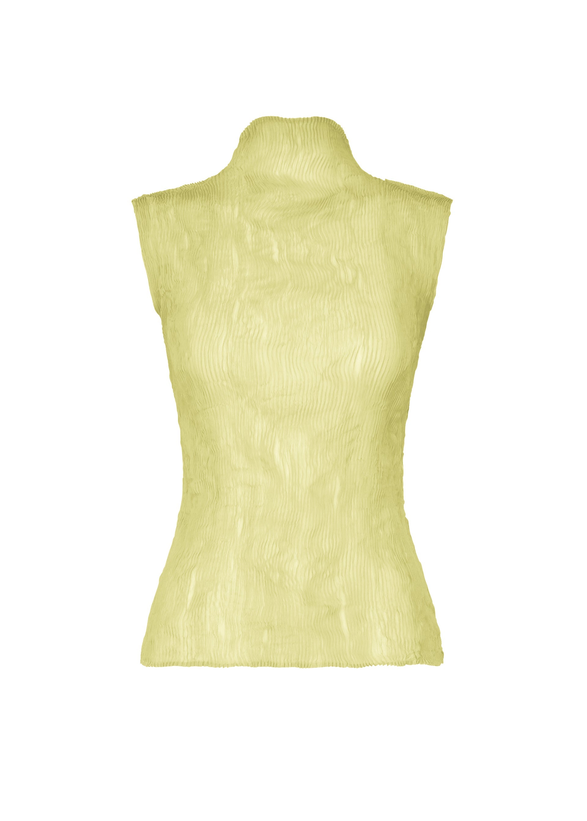 A product shot of the ISSEY MIYAKE CHIFFON TWIST 1 shirt in dull cream.