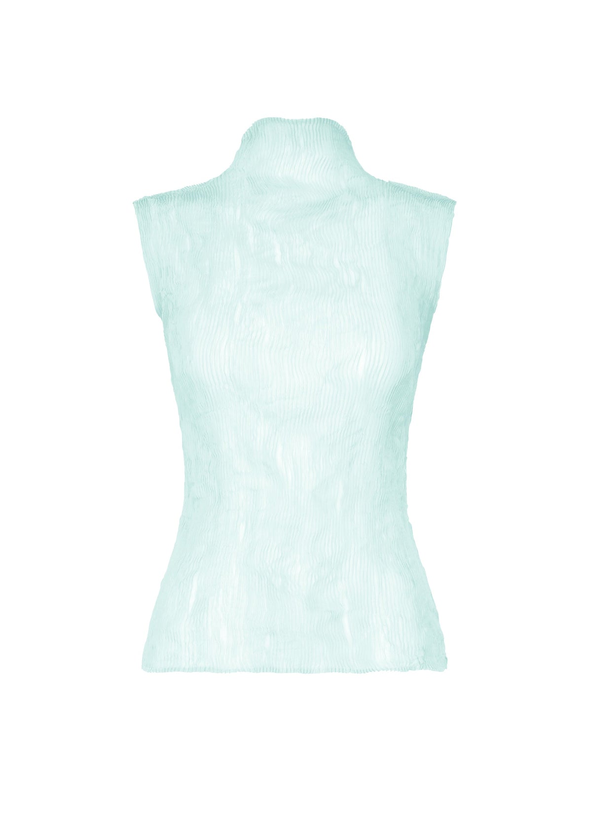 A product shot of the ISSEY MIYAKE CHIFFON TWIST 1 shirt in light blue.
