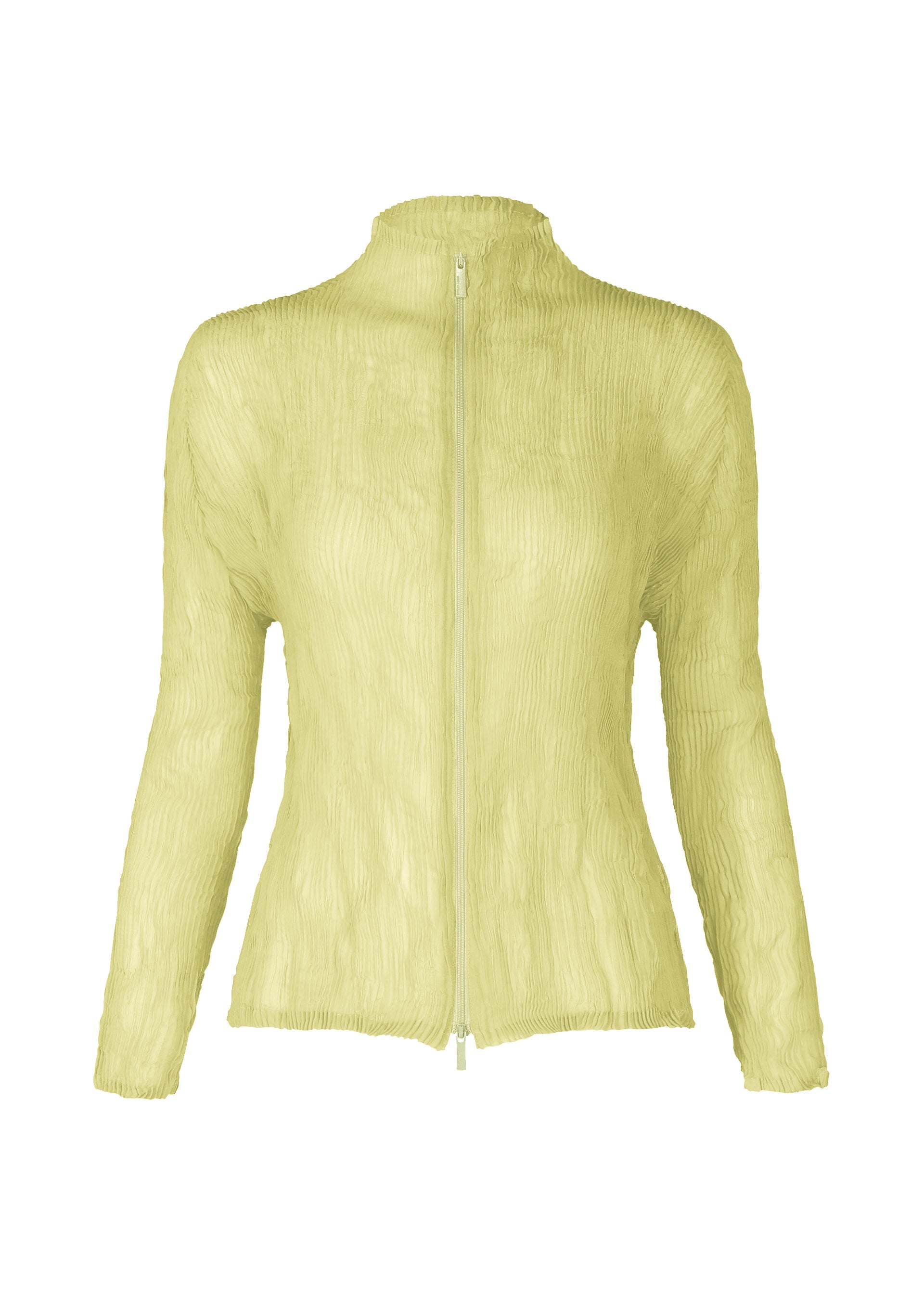 A product shot of the ISSEY MIYAKE CHIFFON TWIST 1 shirt in dull cream.
