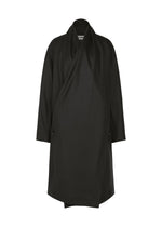 A product shot of the ISSEY MIYAKE MANNER coat in black.