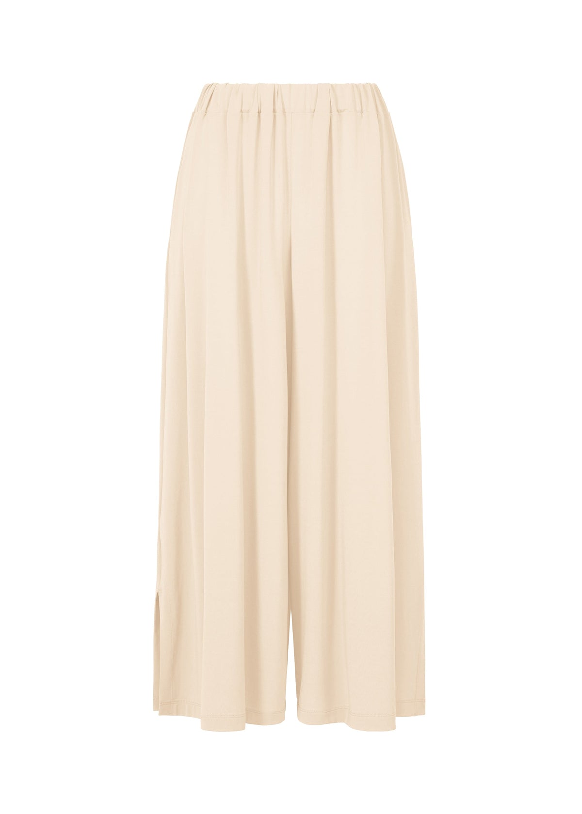 A product shot of the ISSEY MIYAKE DRAPE JERSEY-68 trousers in off-white.