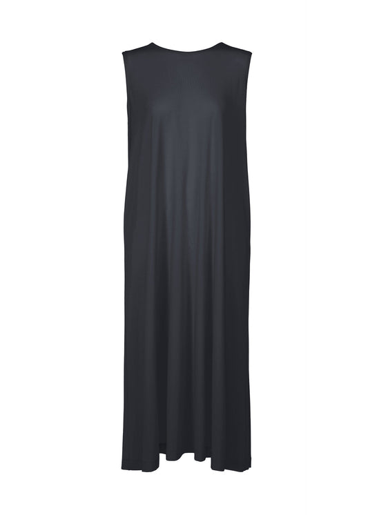 A product shot of the ISSEY MIYAKE DRAPE JERSEY-68 dress in dark navy.