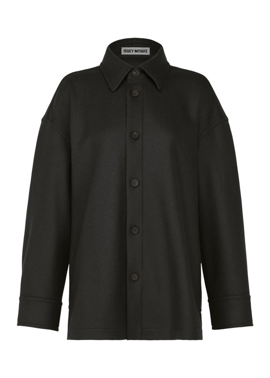 A product shot of the ISSEY MIYAKE MANNER shirt in black.