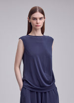 DRAPE JERSEY-68 Top Dark Navy
