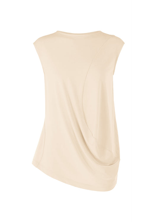A product shot of the ISSEY MIYAKE DRAPE JERSEY-68 shirt in off-white.