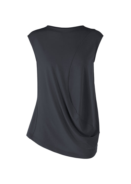 A product shot of the ISSEY MIYAKE DRAPE JERSEY-68 top in dark navy.
