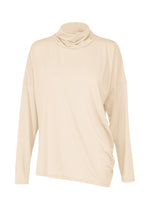 A product shot of the ISSEY MIYAKE DRAPE JERSEY-68 shirt in off-white.