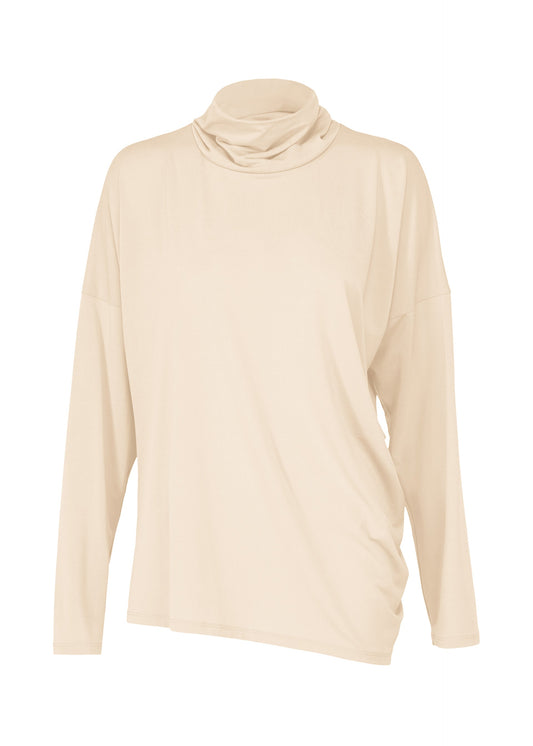 A product shot of the ISSEY MIYAKE DRAPE JERSEY-68 shirt in off-white.