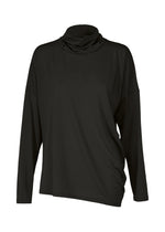 A product shot of the ISSEY MIYAKE DRAPE JERSEY-68 shirt in black.