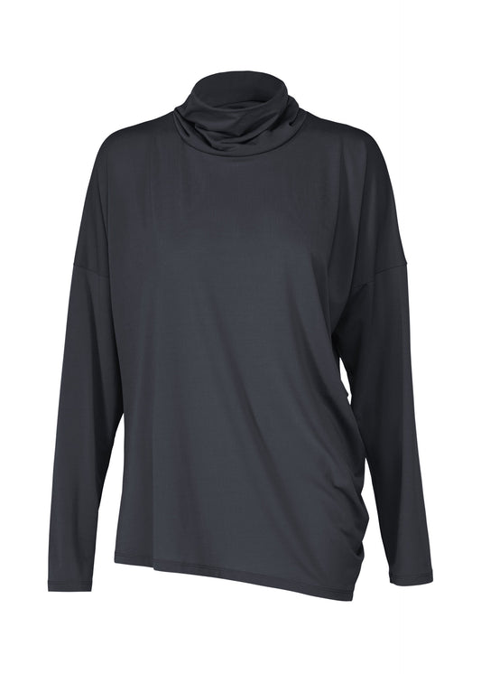 A product shot of the ISSEY MIYAKE DRAPE JERSEY-68 shirt in dark navy.