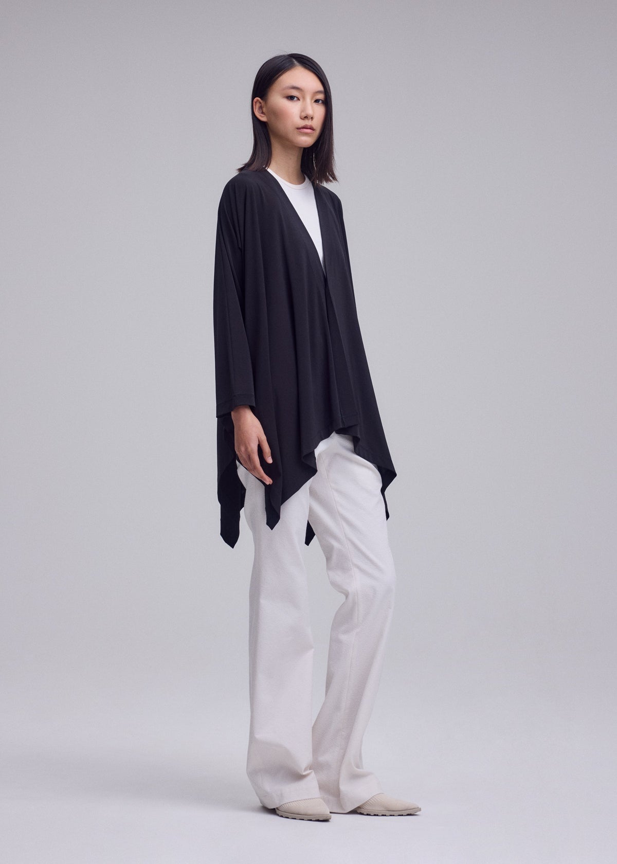 DRAPE JERSEY-68 Cardigan Black