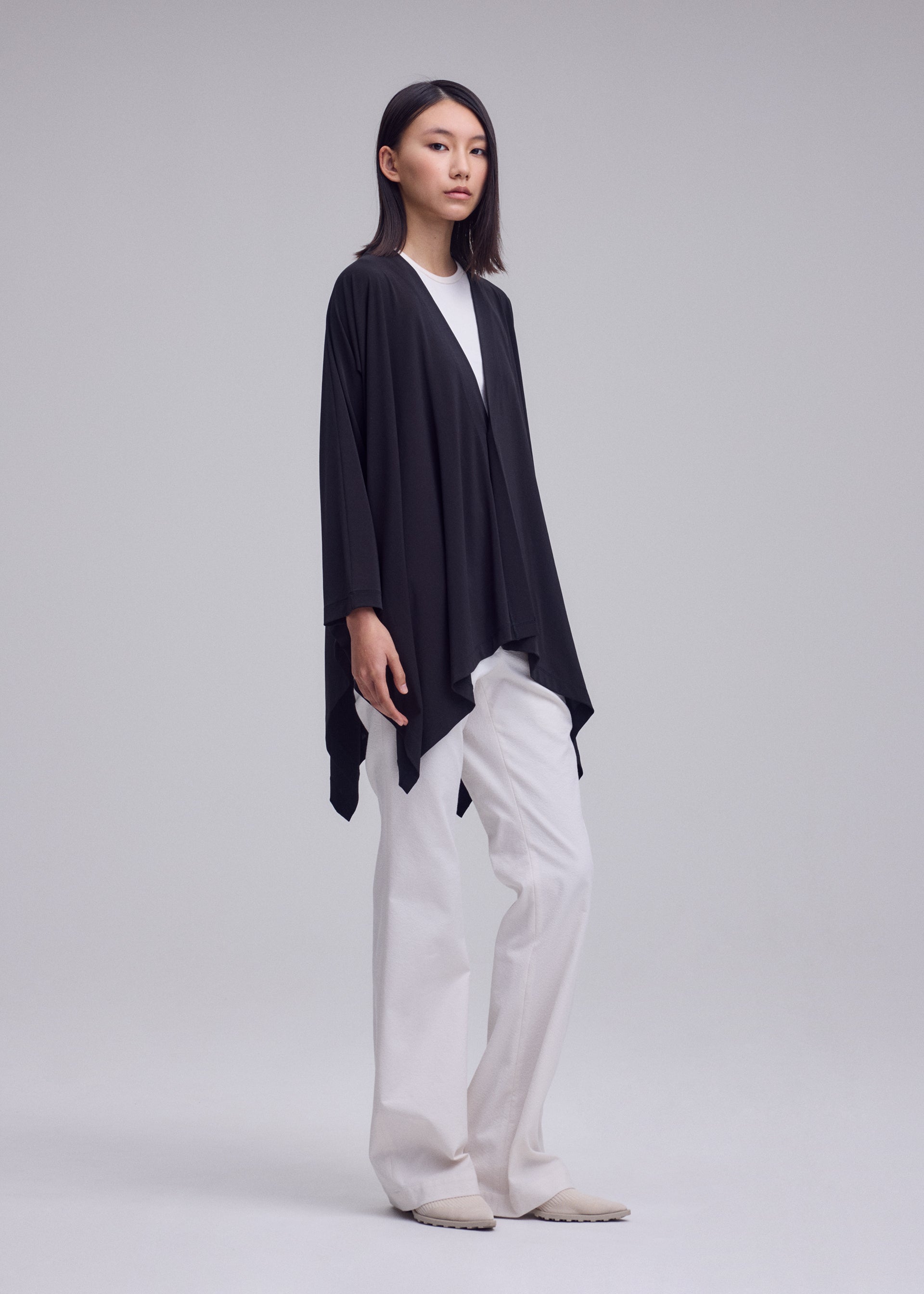 DRAPE JERSEY-68 Cardigan Off-White