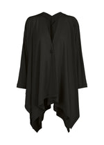 A product shot of the ISSEY MIYAKE DRAPE JERSEY-68 cardigan in black.