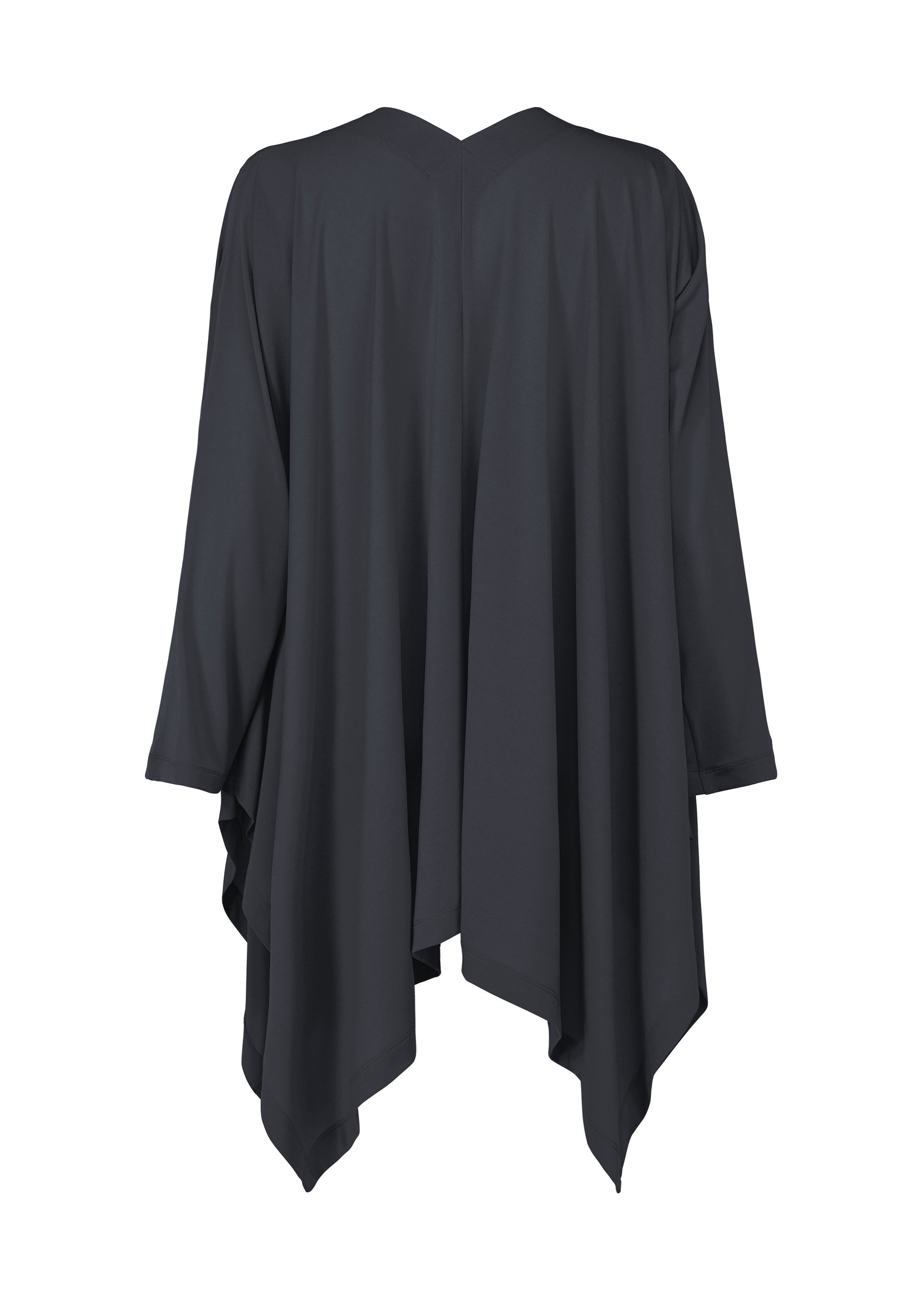 A detail shot of the ISSEY MIYAKE DRAPE JERSEY-68 cardigan.