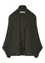 A product shot of the ISSEY MIYAKE WOOLEN GRANITE coat in black.