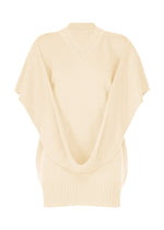 A product shot of the ISSEY MIYAKE O KNIT vest in off-white.