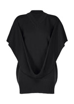 A product shot of the ISSEY MIYAKE O KNIT vest in black.